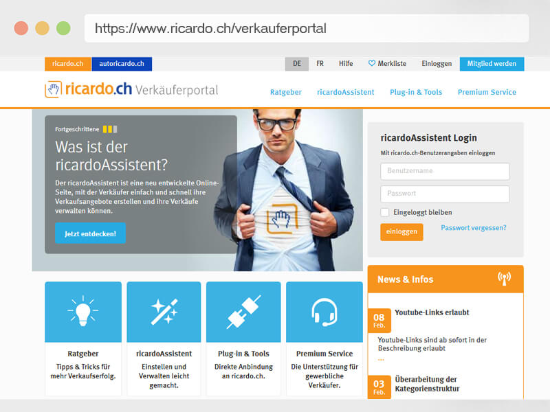 Projekt - Ricardo Händlerportale